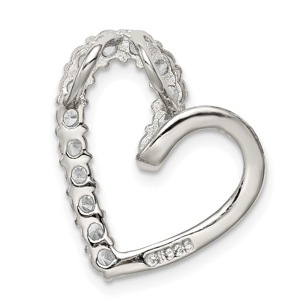 Sterlingsilber Rhodiniert Zirkonia Herz Anhänger