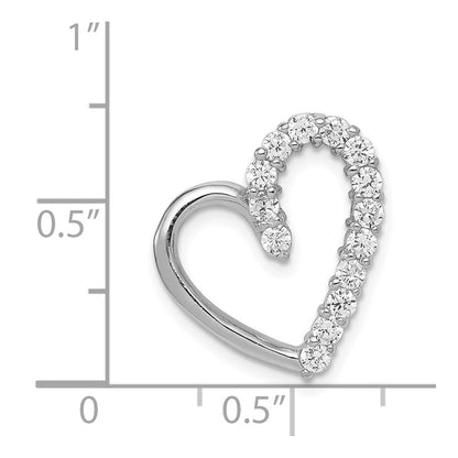 Sterlingsilber Rhodiniert Zirkonia Herz Anhänger
