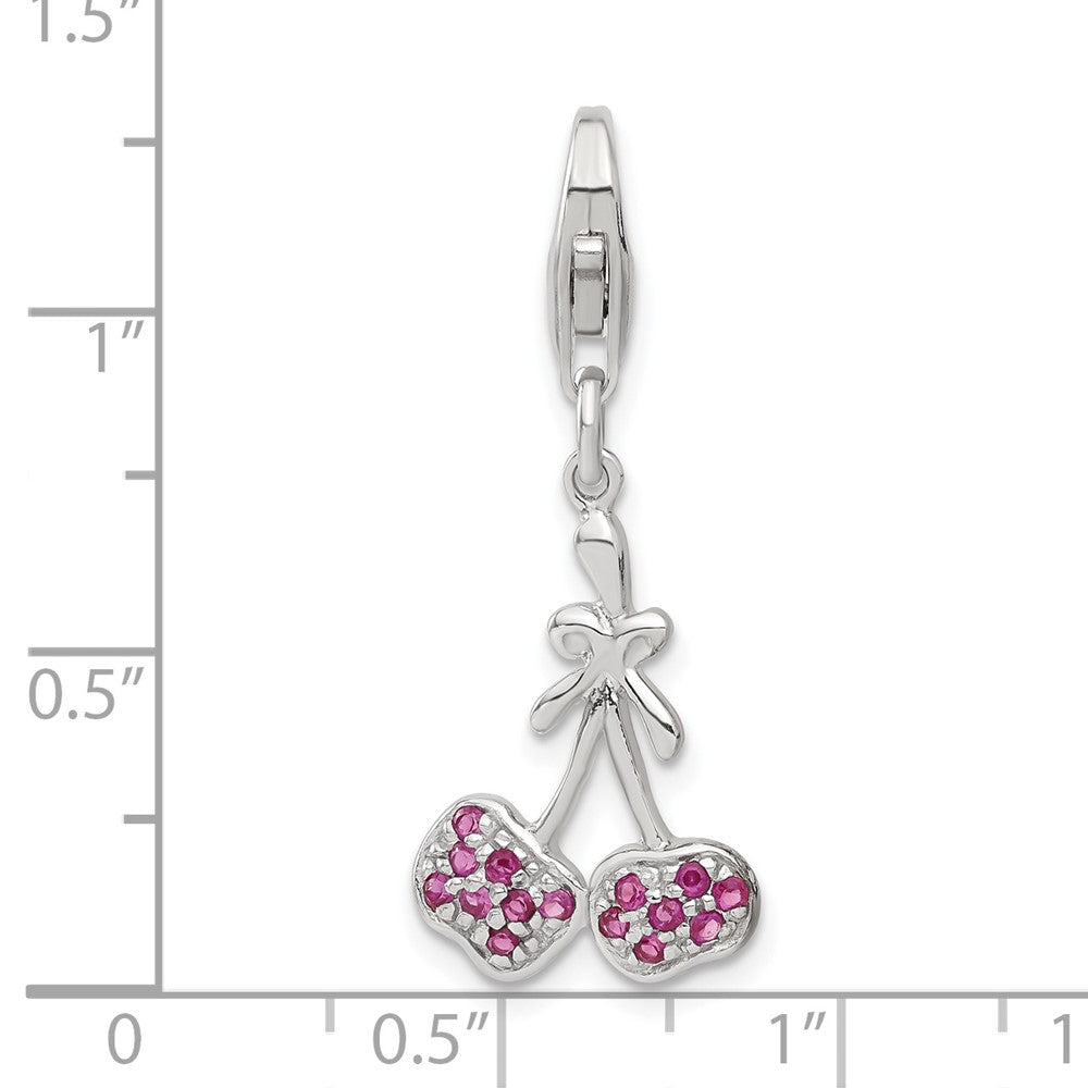 Sterlingsilber Zirkonia Cherries Charm
