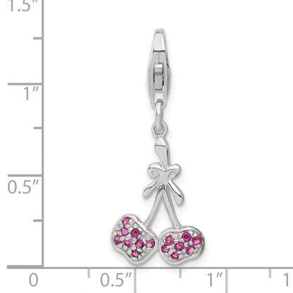Sterlingsilber Zirkonia Cherries Charm