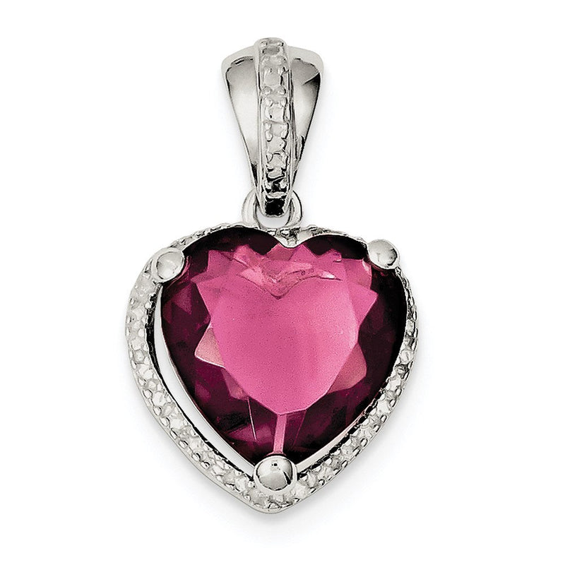 Sterlingsilber Herz Rot Zirkonia Anhänger