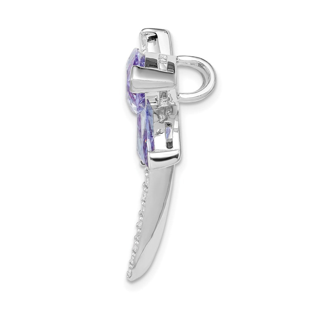 Sterlingsilber Rhodiniert Lavender Zirkonia Libelle Anhänger