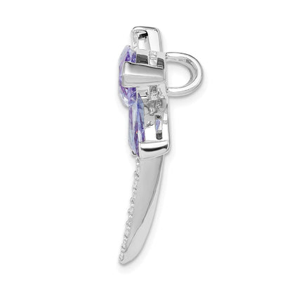 Sterlingsilber Rhodiniert Lavender Zirkonia Libelle Anhänger