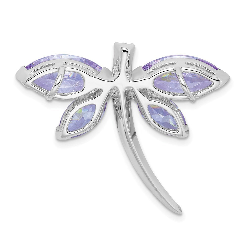 Sterlingsilber Rhodiniert Lavender Zirkonia Libelle Anhänger