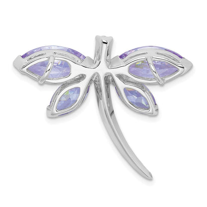 Sterlingsilber Rhodiniert Lavender Zirkonia Libelle Anhänger