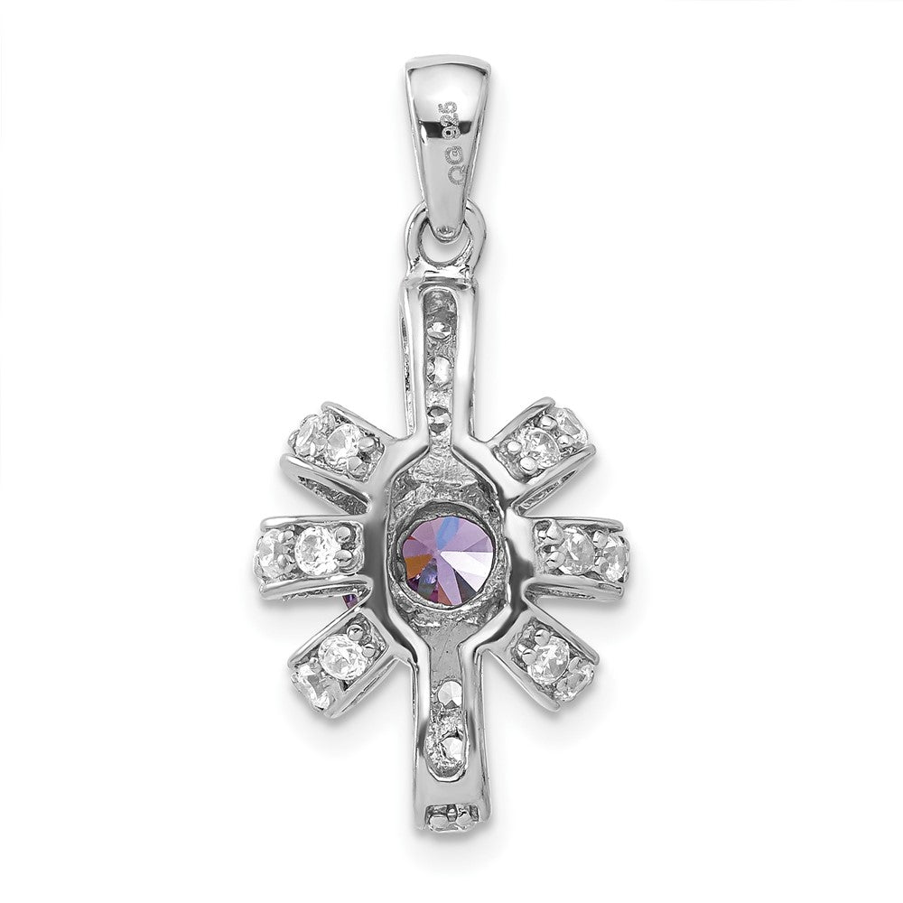 Sterlingsilber Lila & Klar Zirkonia Anhänger