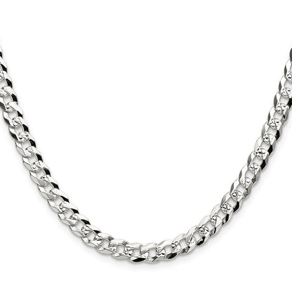 Sterlingsilber 5.9mm Flach Diamantiert Pavé Panzer Kette