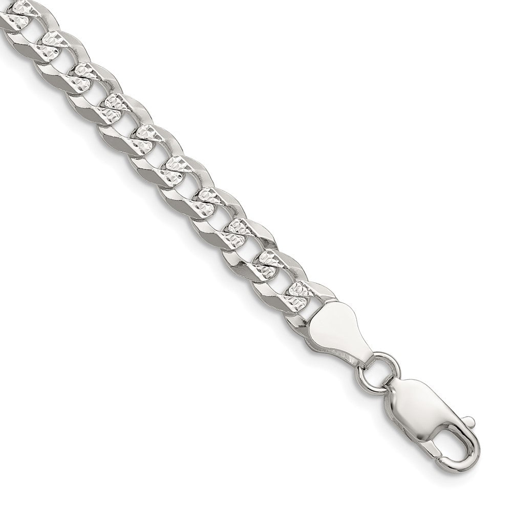 Sterlingsilber 5.9mm Flach Diamantiert Pavé Panzer Kette
