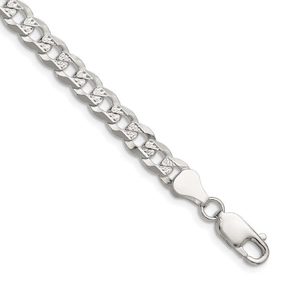 Sterlingsilber 5.9mm Flach Diamantiert Pavé Panzer Kette