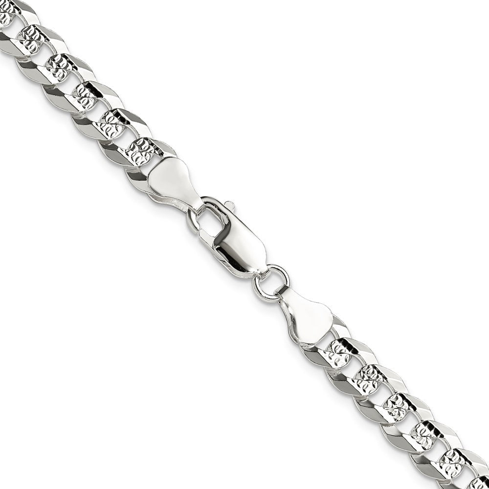 Sterlingsilber 6.75mm Flach Diamantiert Pavé Panzer Kette