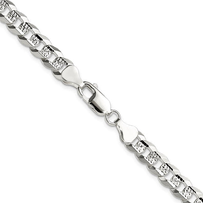 Sterlingsilber 6.75mm Flach Diamantiert Pavé Panzer Kette