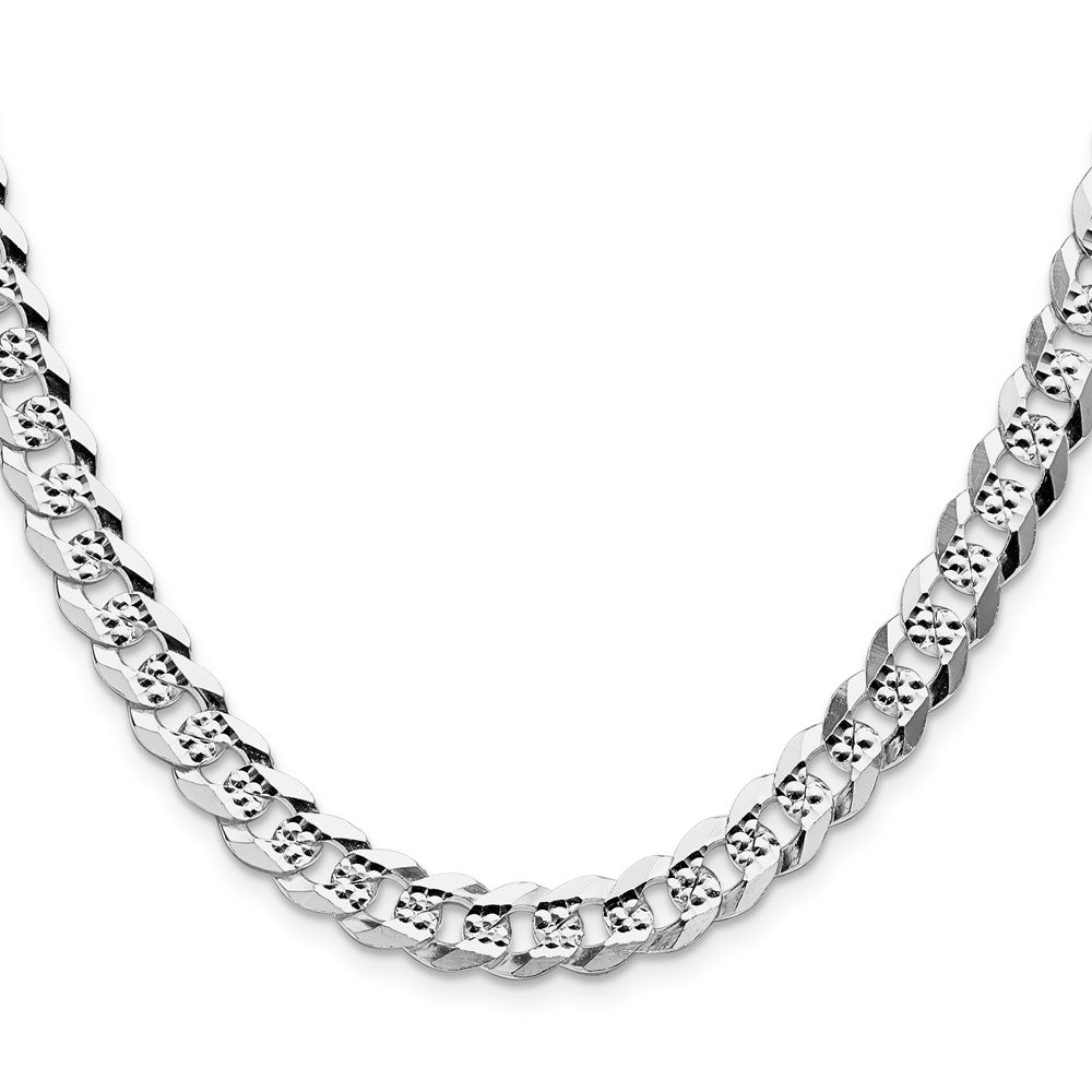 Sterlingsilber 7.9mm Flach Diamantiert Pavé Panzer Kette