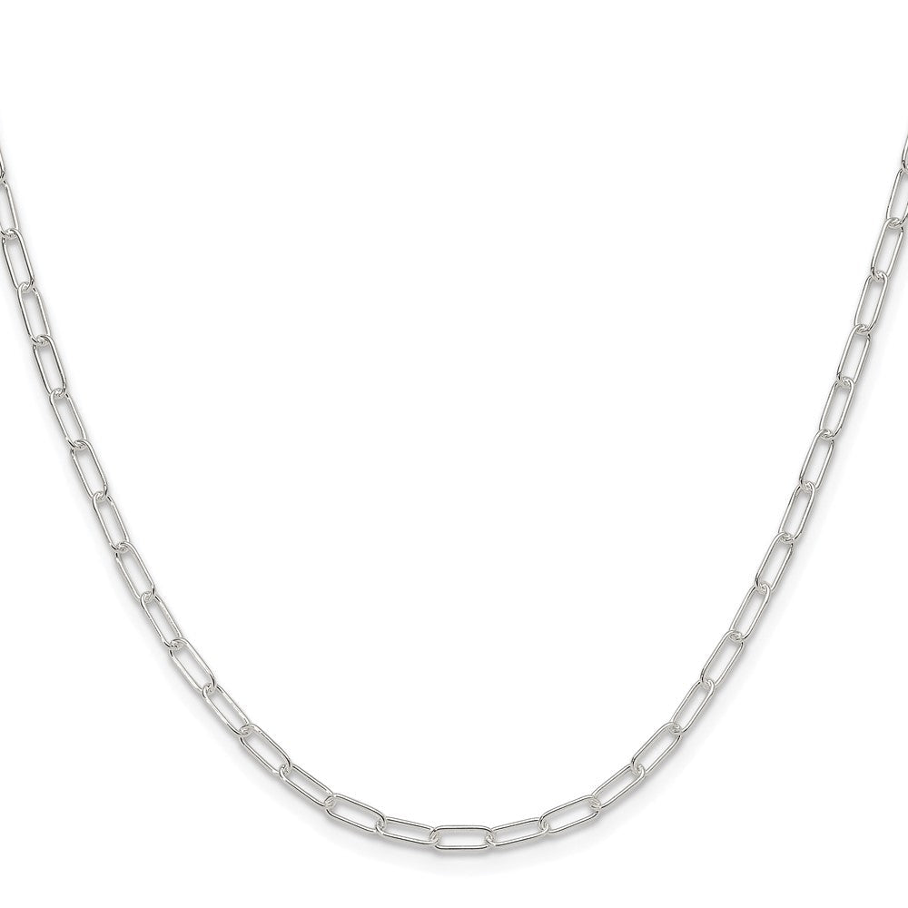 Sterlingsilber Rhodiniert Poliert 2.9mm Büroklammer Kette