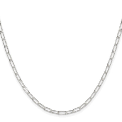 Sterlingsilber Rhodiniert Poliert 2.9mm Büroklammer Kette