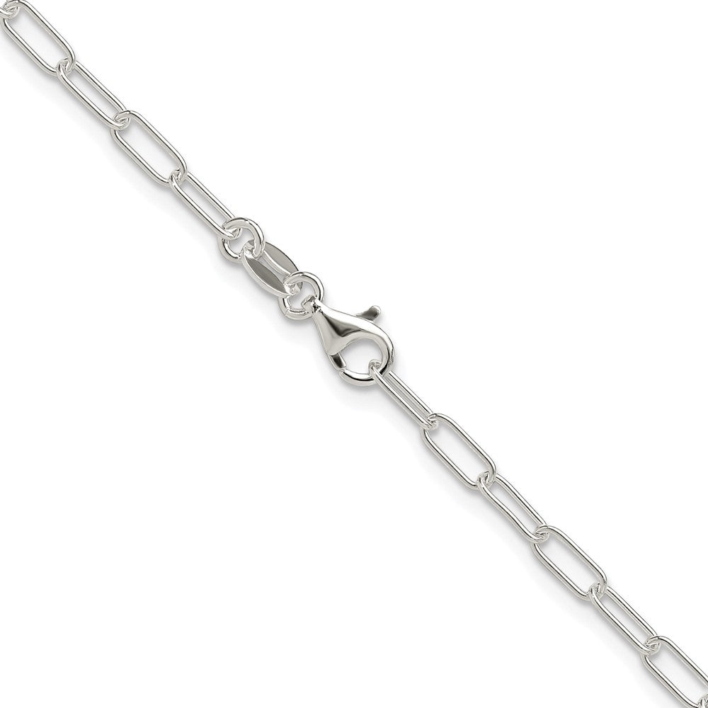 Sterlingsilber Rhodiniert Poliert 2.9mm Büroklammer Kette
