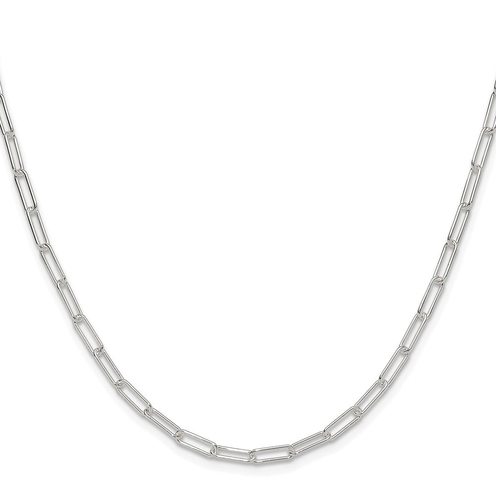 Sterlingsilber Rhodiniert Poliert 3.15mm Büroklammer Kette