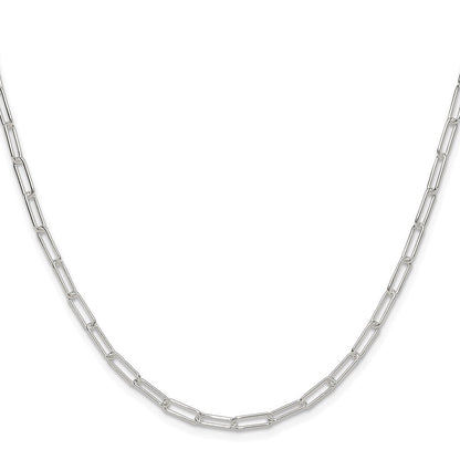 Sterlingsilber Rhodiniert Poliert 3.15mm Büroklammer Kette