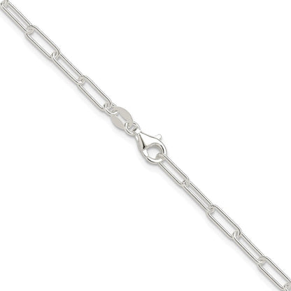 Sterlingsilber Rhodiniert Poliert 3.15mm Büroklammer Kette
