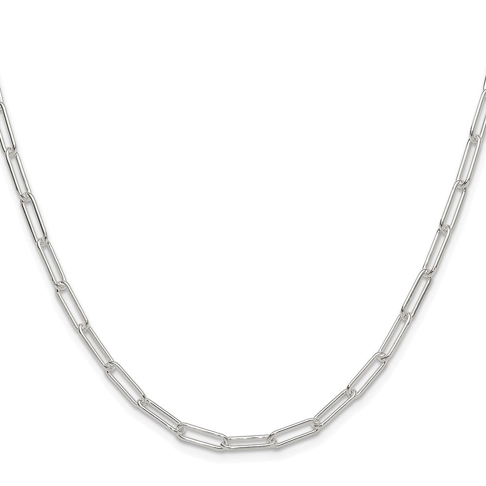 Sterlingsilber Rhodiniert Poliert 3.5mm Büroklammer Kette