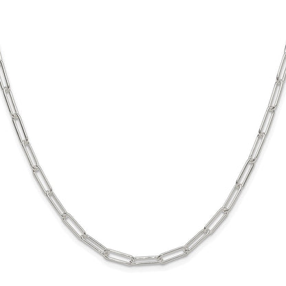 Sterlingsilber Rhodiniert Poliert 3.5mm Büroklammer Kette