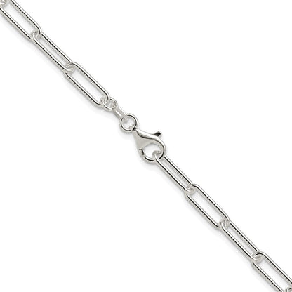 Sterlingsilber Rhodiniert Poliert 4.5mm Büroklammer Kette