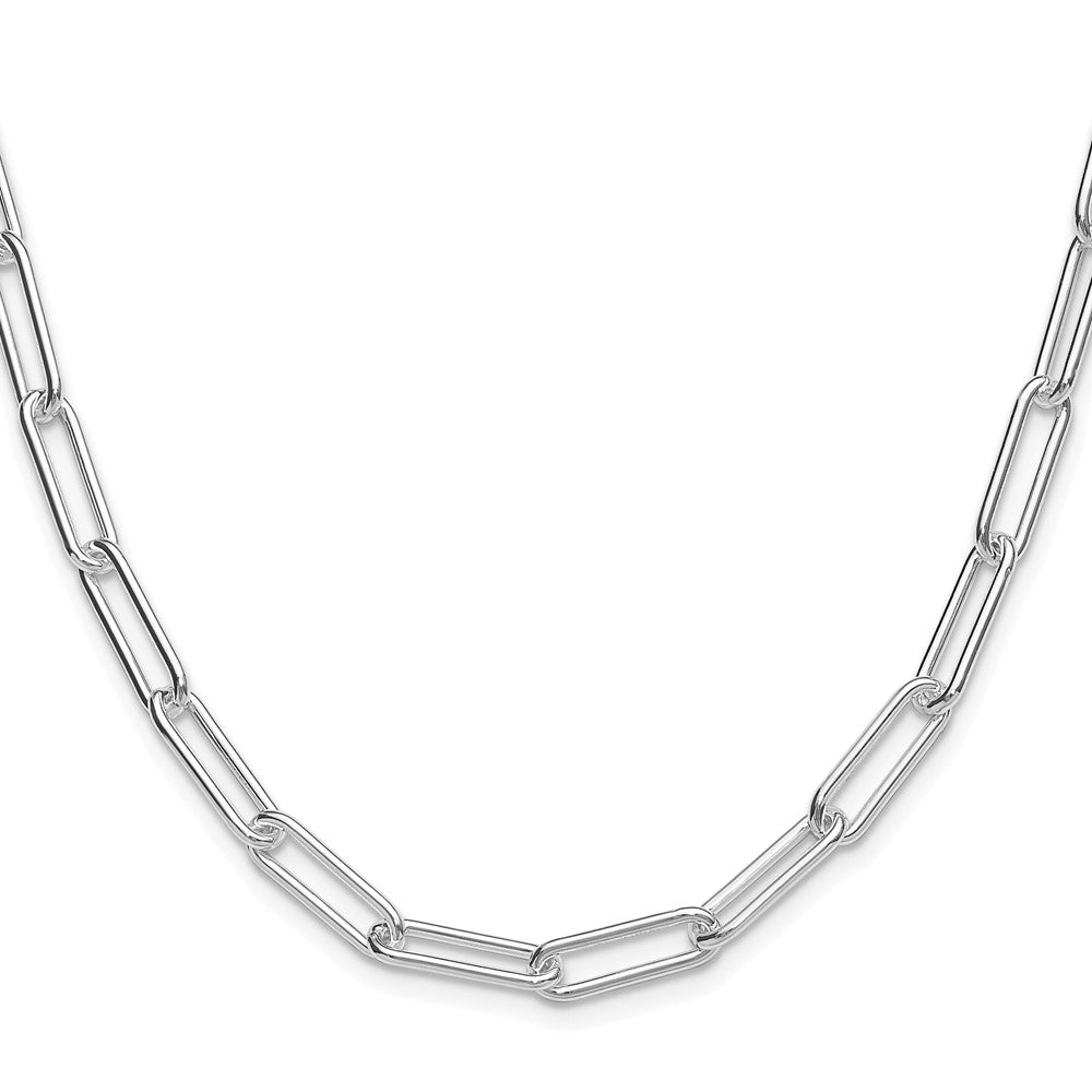 Sterlingsilber Rhodiniert Poliert 5.5mm Büroklammer Kette