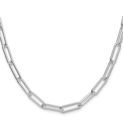 Sterlingsilber Rhodiniert Poliert 5.5mm Büroklammer Kette