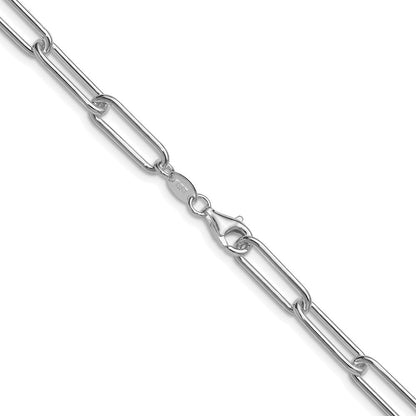 Sterlingsilber Rhodiniert Poliert 5.5mm Büroklammer Kette
