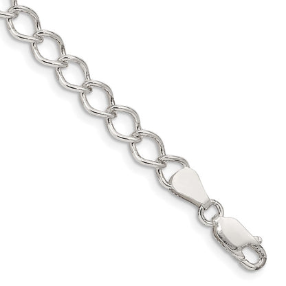 Sterlingsilber 5.75mm Fantasie Offen Panzer Gliederarmband
