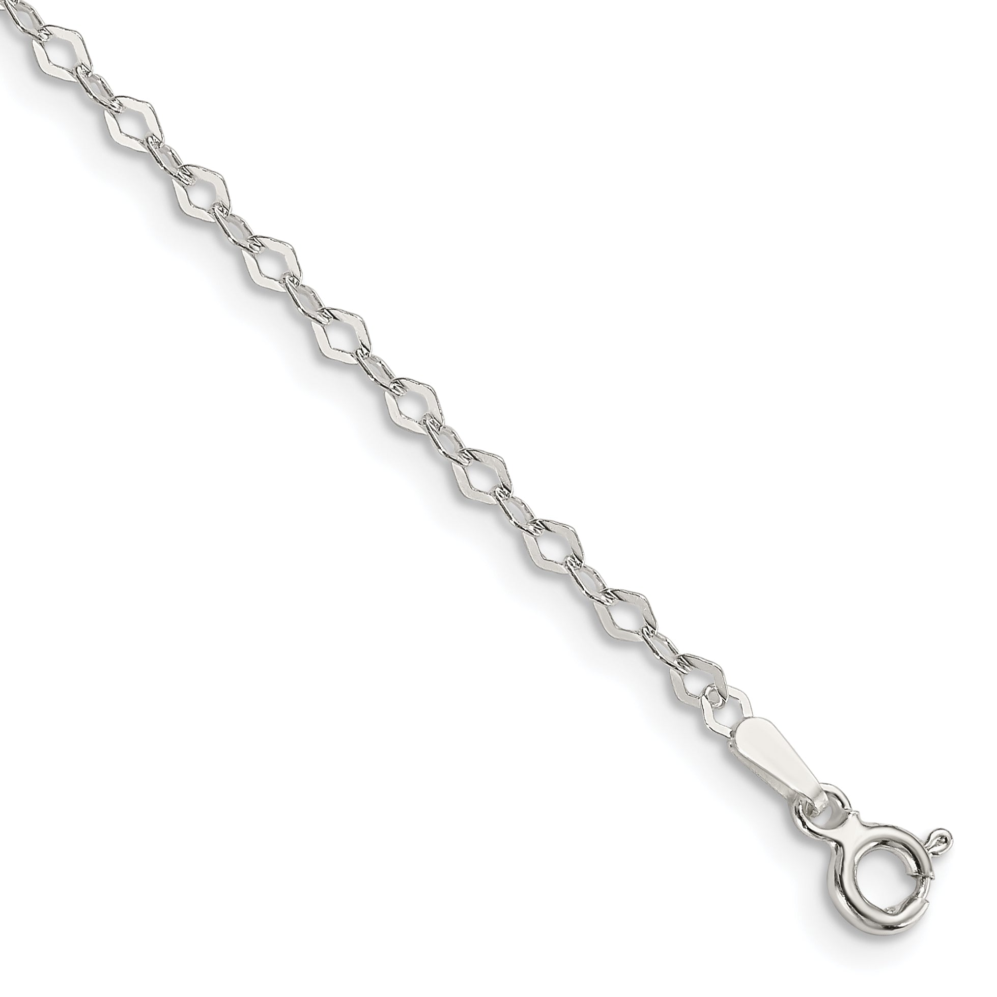 7 Zoll Sterlingsilber 2.25mm Fantasie Erbs Gliederarmband