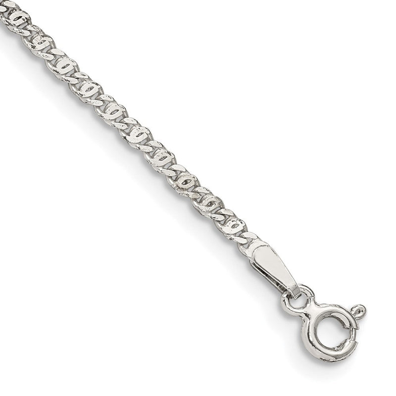 Sterlingsilber 2mm Fantasie Anker Anhänger Gliederarmband