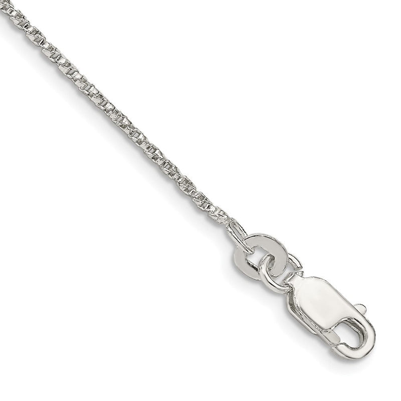 Sterlingsilber 1.25mm Gedreht Venezianer Kette Fußkettchen