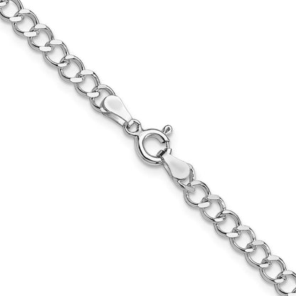 Sterlingsilber 3.5mm Offen Diamantiert Panzer Halskette
