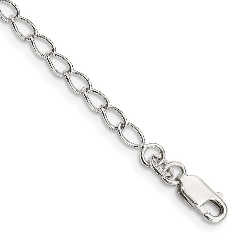 Sterlingsilber 3mm Halb Rund Draht Offen Panzer Kette Fußkettchen