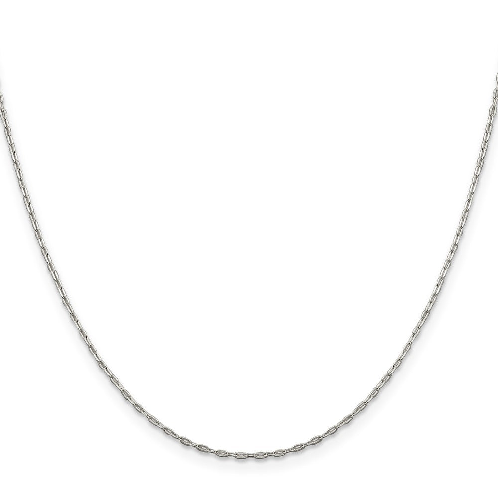 Sterlingsilber 1.4mm Flach Oval Ankerkette Kette mit 2 Zoll Verlängerung. Halskette