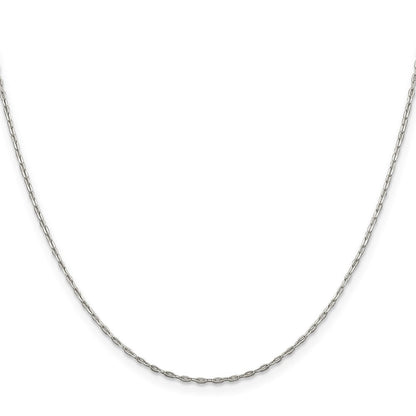 Sterlingsilber 1.4mm Flach Oval Ankerkette Kette mit 2 Zoll Verlängerung. Halskette
