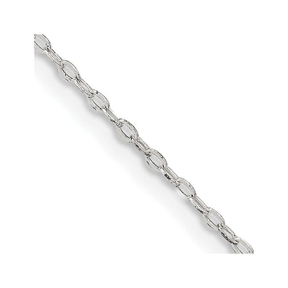 Sterlingsilber 1.4mm Flach Oval Ankerkette Kette mit 2 Zoll Verlängerung. Halskette