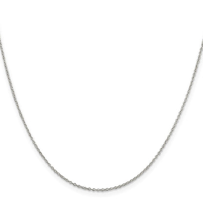 Sterlingsilber Rhodiniert 1.1mm Forzantina Ankerkette Kette mit 2 Zoll Verlängerung. Halskette