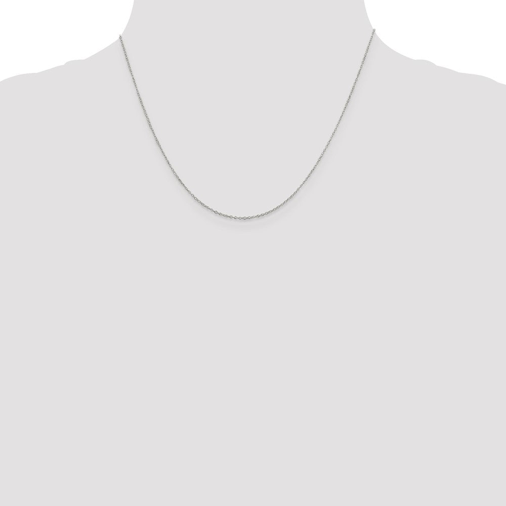 Sterlingsilber Rhodiniert 1.1mm Forzantina Ankerkette Kette mit 2 Zoll Verlängerung. Halskette