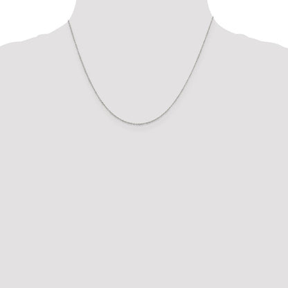Sterlingsilber Rhodiniert 1.1mm Forzantina Ankerkette Kette mit 2 Zoll Verlängerung. Halskette