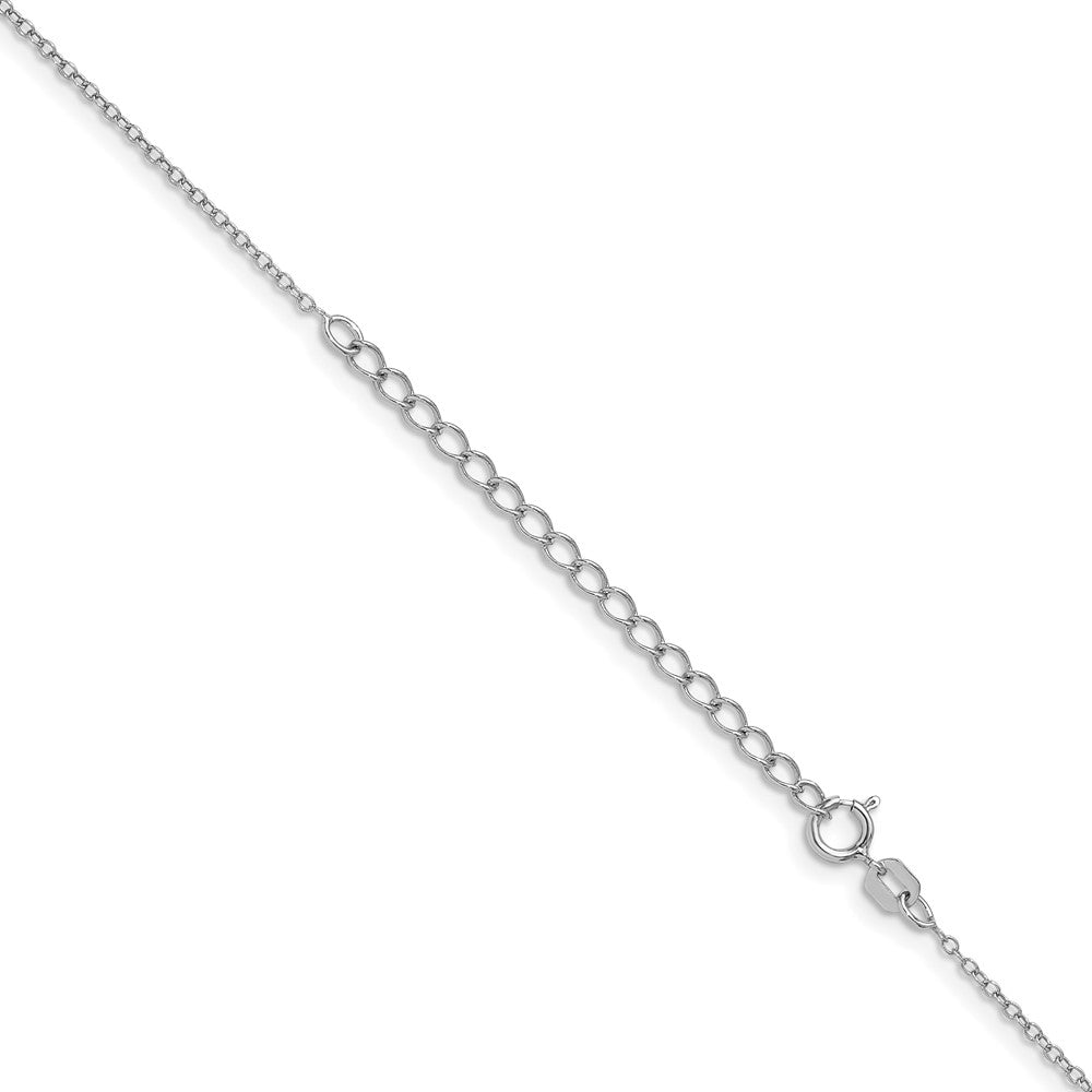 Sterlingsilber Rhodiniert 1.1mm Forzantina Ankerkette Kette mit 2 Zoll Verlängerung. Halskette