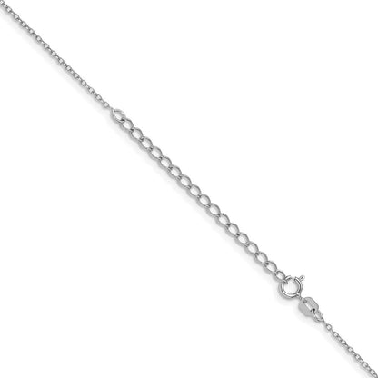 Sterlingsilber Rhodiniert 1.1mm Forzantina Ankerkette Kette mit 2 Zoll Verlängerung. Halskette