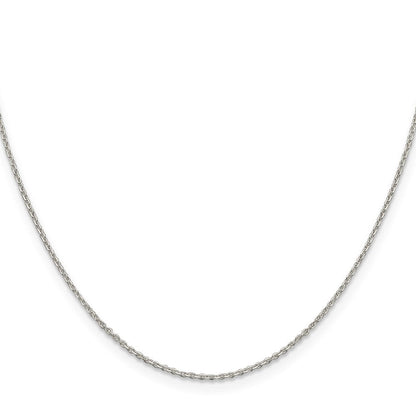 Sterlingsilber 1.25mm Diamantiert Forzantina Ankerkette Kette mit 2 Zoll Verlängerung. Halskette
