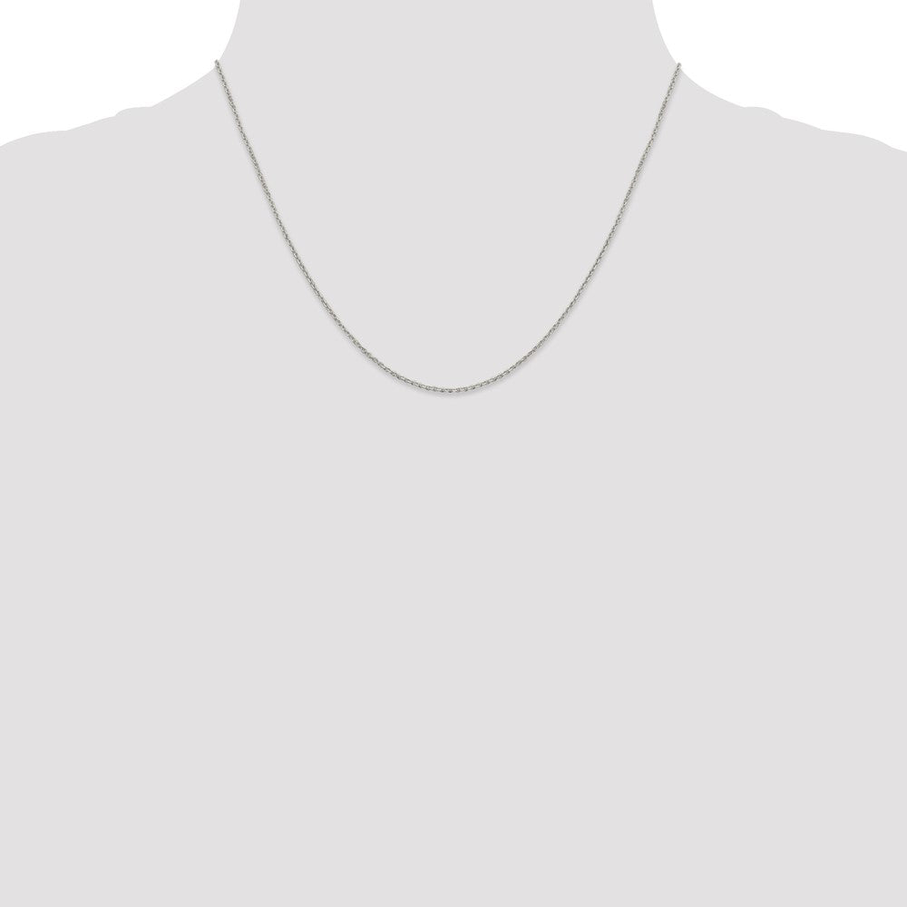 Sterlingsilber 1.25mm Diamantiert Forzantina Ankerkette Kette mit 2 Zoll Verlängerung. Halskette