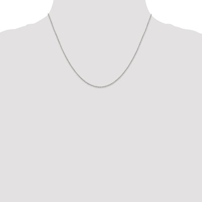 Sterlingsilber 1.25mm Diamantiert Forzantina Ankerkette Kette mit 2 Zoll Verlängerung. Halskette