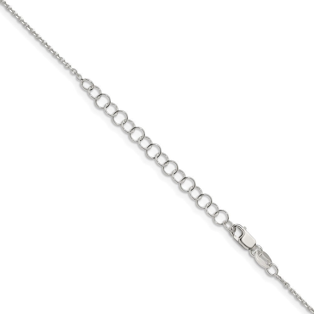 Sterlingsilber 1.25mm Diamantiert Forzantina Ankerkette Kette mit 2 Zoll Verlängerung. Halskette