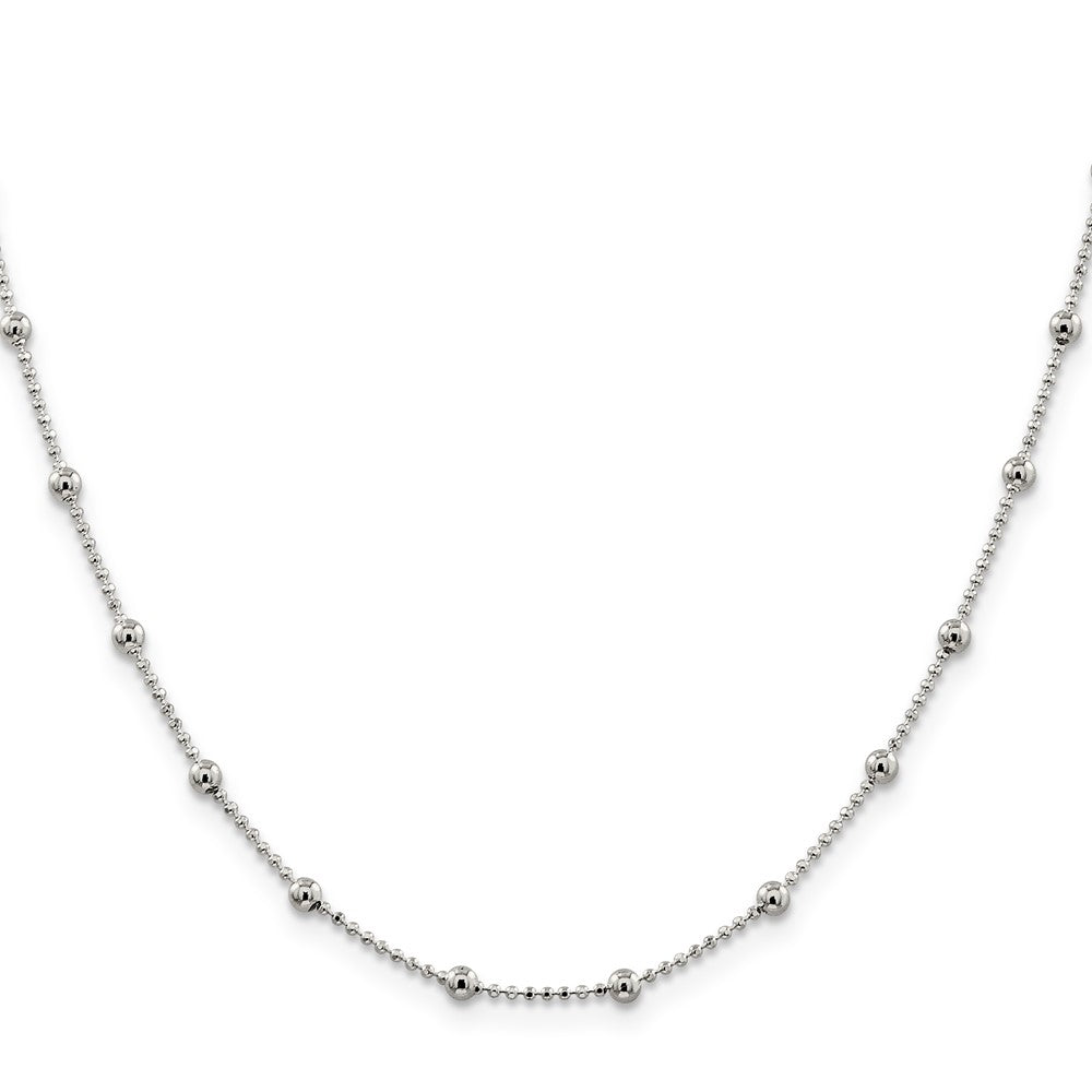 Sterlingsilber 1.15mm Diamantiert Fantasie Gekugelt Halskette