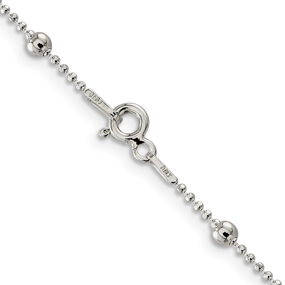 Sterlingsilber 1.15mm Diamantiert Fantasie Gekugelt Halskette