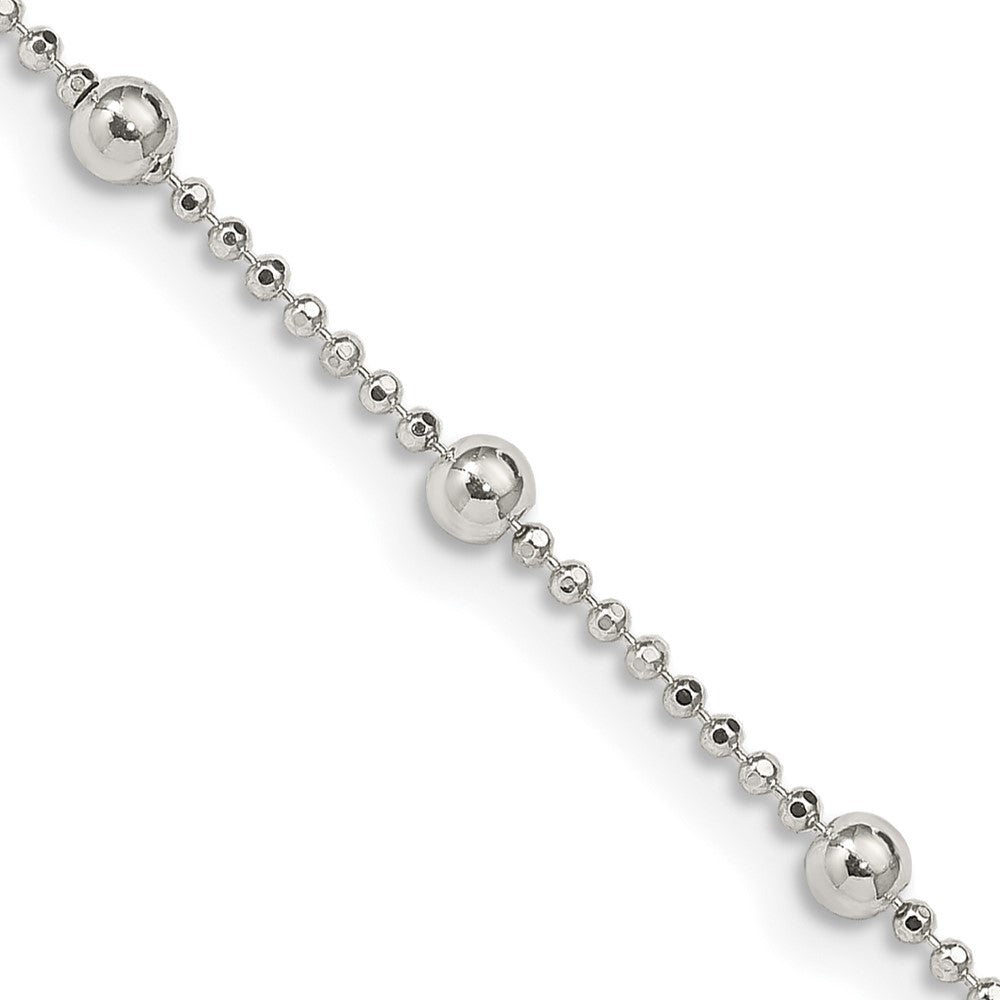 Sterlingsilber 1.15mm Diamantiert Fantasie Gekugelt Halskette