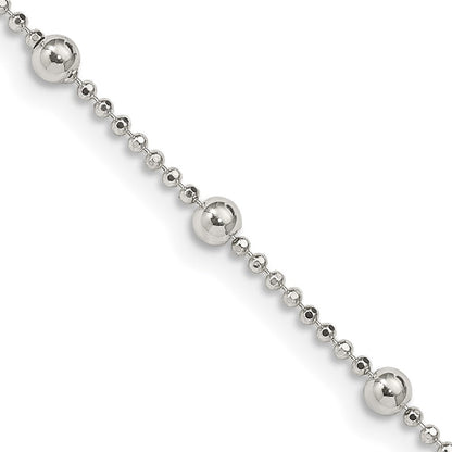 Sterlingsilber 1.15mm Diamantiert Fantasie Gekugelt Halskette